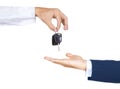 Male hand holding a car key and handing Royalty Free Stock Photo