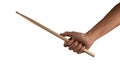 Male hand holding drum stick isolated no background musical theme Royalty Free Stock Photo