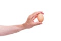 Male hand is holding a egg Royalty Free Stock Photo