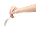 Male hand holding fork Royalty Free Stock Photo