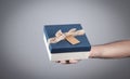 Male hand holding gift box. Christmas. Surprise Royalty Free Stock Photo