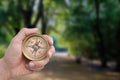 Male Hand Holding Old Compass Royalty Free Stock Photo