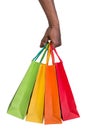 Male hand holding shopping bags Royalty Free Stock Photo