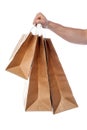 Male hand holding shopping bags Royalty Free Stock Photo