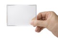 Male hand holding transparent card