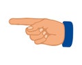 Male hand with index finger pointing at something. Icon vector Royalty Free Stock Photo