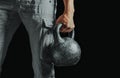 Male hand with kettlebell