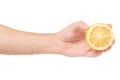 Male hand lemon