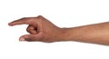 Male hand measuring something, cutout, gesture