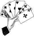 A male hand with the playing cards Royalty Free Stock Photo