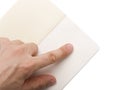 Male Hand Pointing on Notepad
