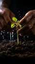 Male hand seeding for planting