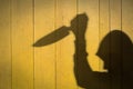 Male Hand Shadow with Kitchen Knife