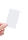 A male hand showing a blank card Royalty Free Stock Photo