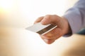 The male hand showing credit card Royalty Free Stock Photo