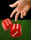Male Hand Throwing Dice Royalty Free Stock Photo
