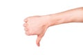 Male hand with a thumb down. Negative attitude, fail concept Royalty Free Stock Photo