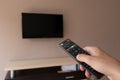 Control in Your Hands: Man Navigating Channels with TV Remote