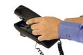 Male Hand Using Telephone Royalty Free Stock Photo