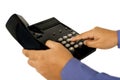 Male Hand Using Telephone Royalty Free Stock Photo