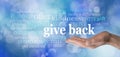 GIVE BACK word tag cloud Royalty Free Stock Photo