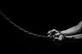 Male hands chained. Royalty Free Stock Photo