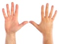 Male hands counting