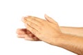Male hands gesture applauded, close up Royalty Free Stock Photo