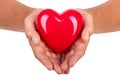 Male hands holding red heart Royalty Free Stock Photo