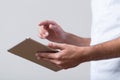 Male hands holding tablet Royalty Free Stock Photo