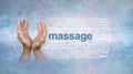 Male massage hands word cloud