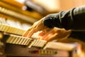 Hands playing organ keyboard Royalty Free Stock Photo