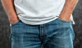 Male hands in pocket of jeans