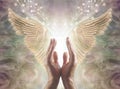 Seeking Angelic Guidance from Divine Realms Royalty Free Stock Photo