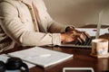 Male hands typing on keyboard Royalty Free Stock Photo