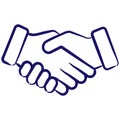 A male handshake is a symbol of cooperation, friendship, contracting or teamwork