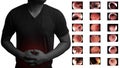 Male having stomachache or Gastroenterologists. Royalty Free Stock Photo