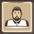 Male head portrait graphical icon vector
