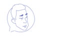 Male head stress emotion chat bubble profile icon guy avatar online communication concept sketch doodle man character