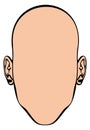 Male head template. Faceless portrait. Generic template