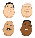 Male heads fat Royalty Free Stock Photo