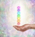 Male healer with Seven Spinning Chakras Royalty Free Stock Photo