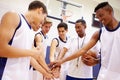 Male High School Basketball Team Having Team Talk With Coach Royalty Free Stock Photo