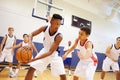 Male High School Basketball Team Playing Game