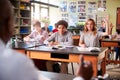 Male High School Tutor Teaching Students In Biology Class Royalty Free Stock Photo