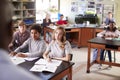 Male High School Tutor Teaching Students In Biology Class Royalty Free Stock Photo