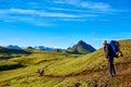 Male hiker in the mountains, Iceland Royalty Free Stock Photo