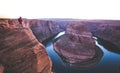 Male hiker overlooking Horseshoe Bend at sunset, Arizona, USA Royalty Free Stock Photo