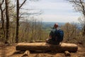 Male hiker at an overlook of the Georgia Blue Ridge Mountains.