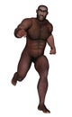 Male erectus running - 3D render Royalty Free Stock Photo